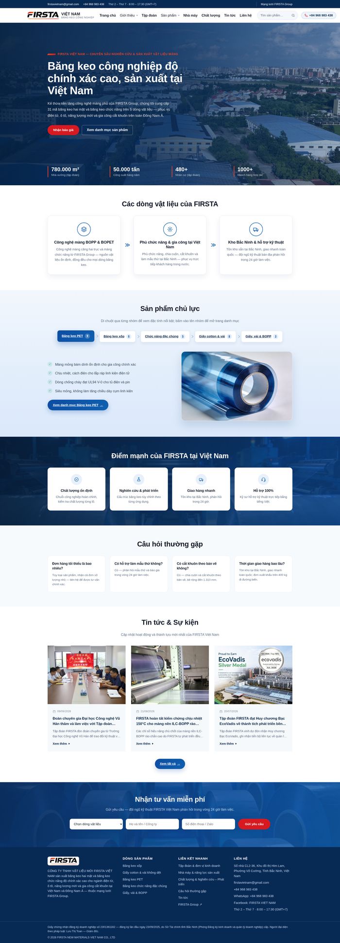 FIRSTA VIETNAM 工业胶带官网整页截图